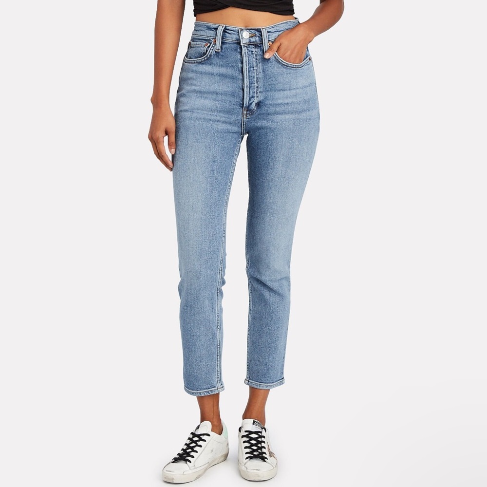 NWT.  Re/Done High-Rise Ankle Crop Jeans
